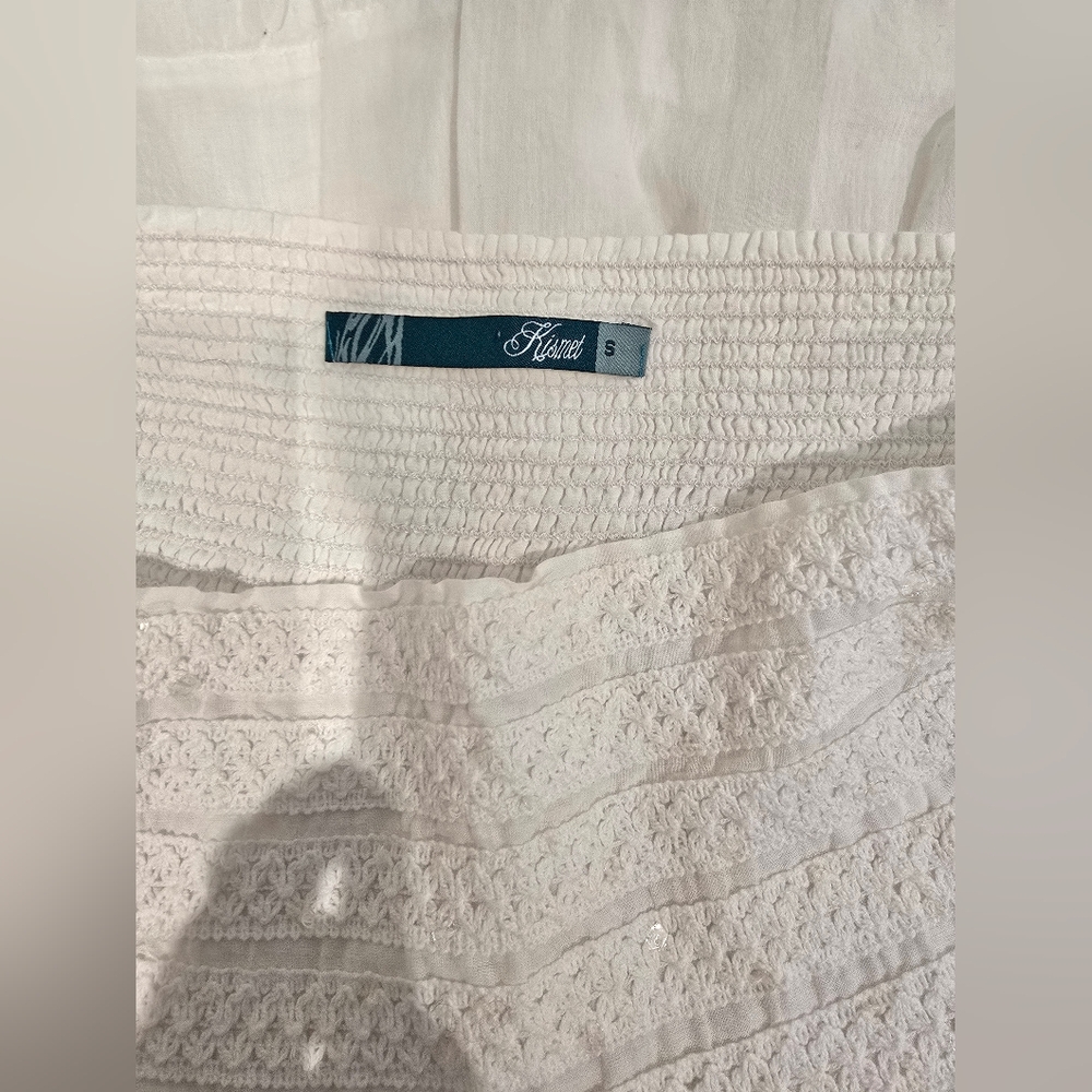 Kismet White Tiered Maxi Skirt with Smocked Waist - Picture 2 of 2